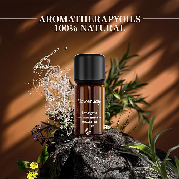 Lemongrass Essential Oil 0.34Oz - 100% Pure Natural MAX Undiluted Premium Therapeutic Grade Essential Oils for Diffuser/Skin Care/Massage/Hair