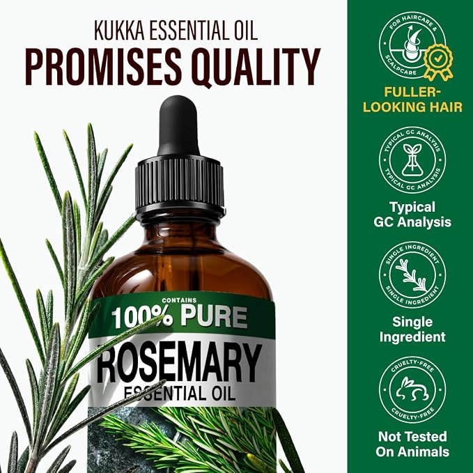 100% Pure Rosemary Oil - 4 Fl Oz Rosemary Essential Oil for Hair, Skin, Diffuser, Aromatherapy & DIY Soap Making Scent