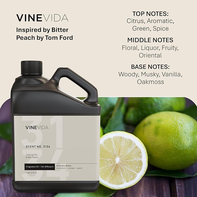 VINEVIDA [128 Oz] Inspired by: Bitter Peach; Diffuser Oil Refill | Premium Scent Diffuser Oil for Home | Non-Toxic Fragrance