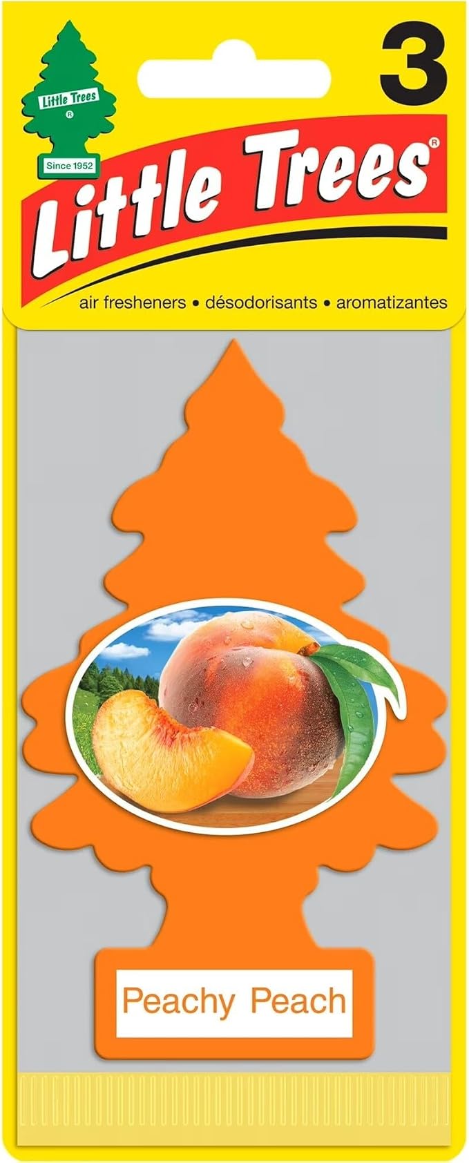 LITTLE TREES Car Air Freshener | Hanging Paper Tree for Home or Car | Peachy Peach | 3 Pack