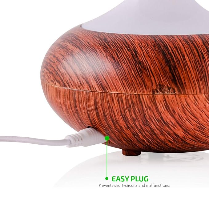 OVENTE Essential Oil Aromatherapy Diffuser 3.38 Oz with Cool Air Humidifier & LED Lights, Ultrasonic Humidifier Tech with Auto Power Off and Low Noise Quiet for Home Office Bedroom, White DF4695DW