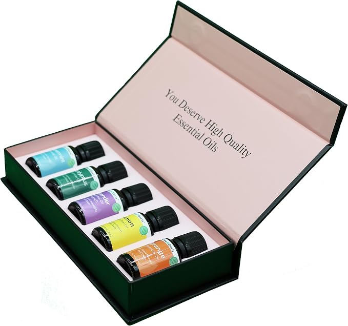 Viva Doria Top 5 Essential Oils Set - Food Grade | 100% Pure & Natural | Aromatherapy, Candle Making | Peppermint, Eucalyptus, Lavender, Lemon & Orange Oils