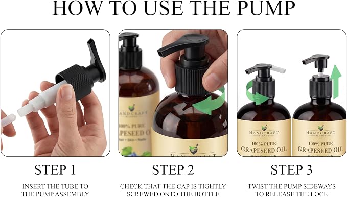 Handcraft Blends Grapeseed Oil | 100% Pure and Natural | Bath & Body Oil | Premium Grade Carrier Oil | Skin | Hair | Body | Massage | Cold-Pressed | Hexane-Free | 16 Fl Oz
