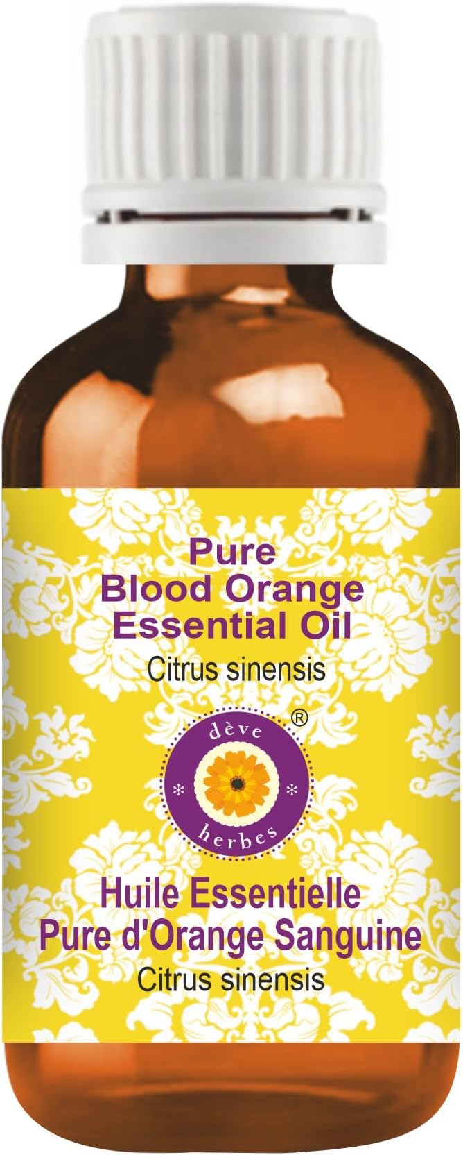 Deve Herbes Pure Blood Orange Essential Oil (Citrus sinensis) Steam Distilled 50ml (1.69 oz)