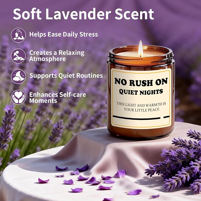 Lavender Candle Gifts for Women - 7oz Home Scented Soy Candle for Relaxation - Lavender Aromatherapy Candle for Stress Relief - Clean Burning, Long Lasting 50 Hours, Mothers Gift for Birthday for Mom