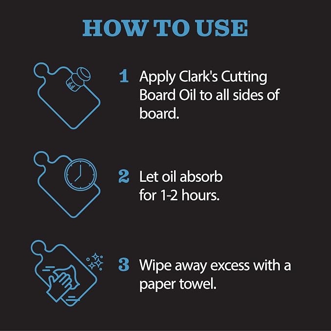 CLARK'S Cutting Board Oil - Coconut Extract Oil for Cutting Board - Made with Fractionated Coconut Oil for Kitchen Countertops, Butcher Blocks, Wooden Bowls and Utensils