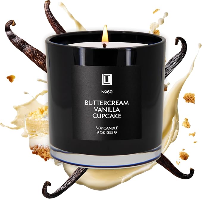 Lulu Candles | Buttercream Vanilla Cupcake | Luxury Scented Soy Jar Candle | Hand Poured in The USA | Highly Scented & Long Lasting (9 Oz.)