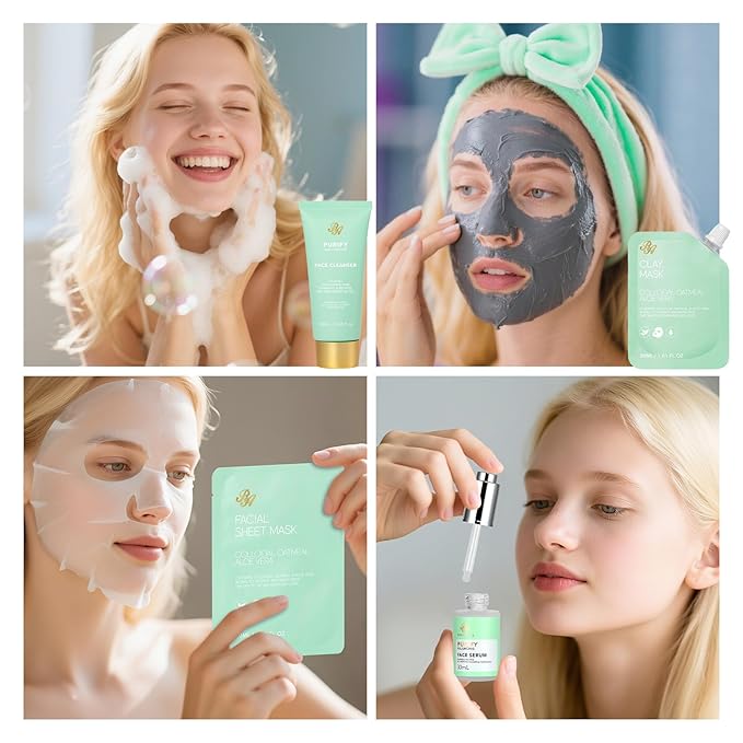 Mothers Day Gifts for Mom, 33 Pcs Tea Tree Skin Care Gift Set, Spa Gift Basket Set for Women, Necklace, Bath and Body Gift Set, Face Sheet Mask, Self Care Kit, Birthday Present, Christmas, Anniversary