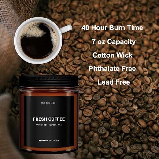 1OAK Coffee Candle - Espresso & Roast Coffee - Home Gifts - Scented Candles for Men (7oz.)