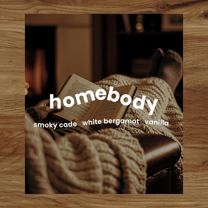 Moodcast Homebody 3 Wick Scented Candle - Large Aesthetic Candle for Home, Vanilla, White Bergamot & Smoky Cade, Clean Coco Wax Blend, Vegan, Paraben Free, 100-Hour Long Lasting Burn - 24oz