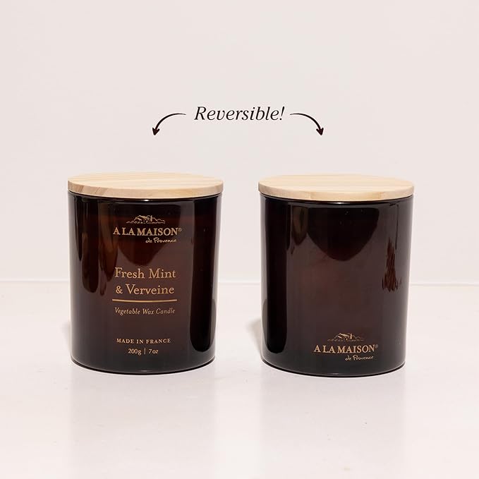 A LA MAISON Scented Candle - Natural Candle with Cotton Wick in Luxury Amber Glass – Clean Burn, Made in France, 7oz