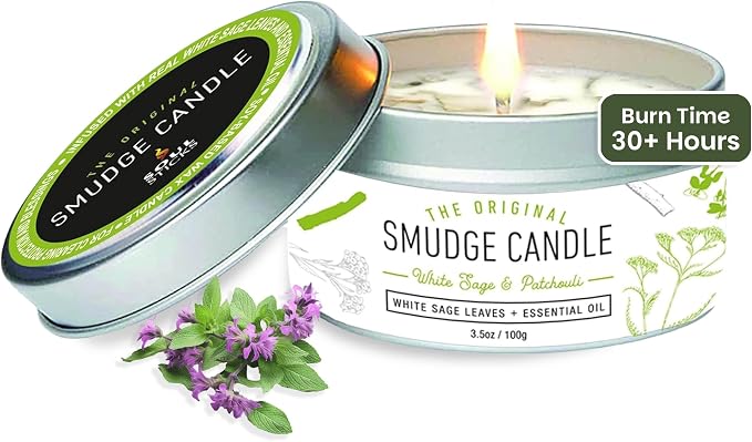 SOUL STICKS Smudge Candle for Cleansing House, Meditation, Chakra Healing, Aromatherapy | 3.5 Ounce Smudge Candle for Spiritual Cleansing (Patchouli)