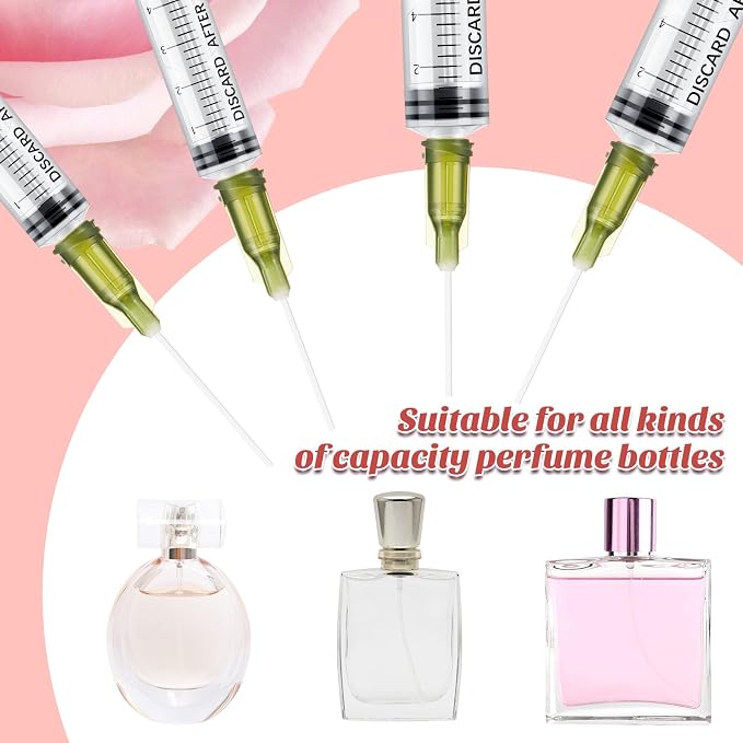 Geiserailie 6 Packs 5ml 10ml Perfume Refill Tools Kit, Perfume Syringe Refill Set with Plastic Tube, Mini Fragrance Transfer Tool for Travel Refillable Liquid, Cologne Fragrance Refilling (Clear)