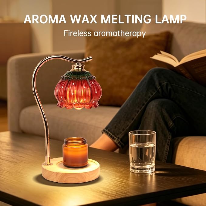 GEEZO Fragrance Candle Warmer Lamp，Electric Candle Warmer with Timer & Dimmer，Mom Christmas Birthday Gifts for Women, House Warming Gifts New Home Bedroom Decor