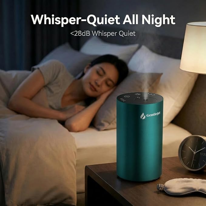 GentleJet LiteMist Waterless Rechargeable Aroma Diffuser for Bedroom, Office & Car, Cold-Air Essential Oil Mist, Aluminum Body, 20ml