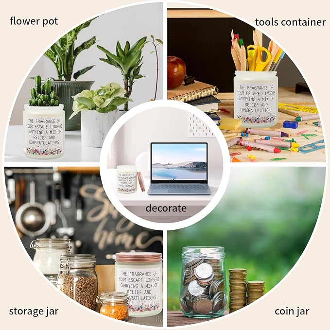 Lavender Escape Scented Candle, 8oz Jar, 50 Hour Burn time, Cotton Wick Relaxing Aromatherapy Gift for Women, Men, Graduates, New Moms & Stress Relief