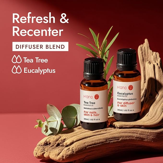 H’ana Tea Tree Essential Oil - 1.02 Fl Oz - Australian Melaleuca Alternifolia for Toenails - for Aromatherapy, Hair, Scalp, Skin, Nails and DIY Candle & Soap Making