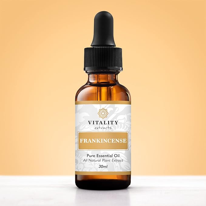 Vitality Extracts Frankincense Essential Oil (30ml) – 100% Pure Boswellia Serrata, Aromatherapy Oil for Relaxation & Calm, Skin Care Use, Warm Woody Scent for Diffuser, Massage & Yoga