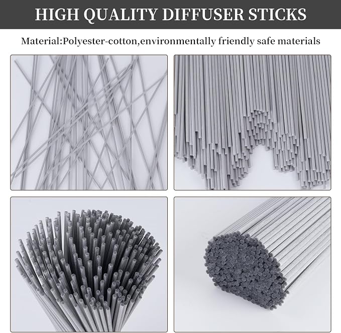 130Pcs Reed Diffuser Sticks -10Inch Grey Essential Oil Aromatherapy Diffuser Sticks, Wood Rattan Diffuser Sticks,Aromatherapy Scent Refills (Grey 10"/25cm)