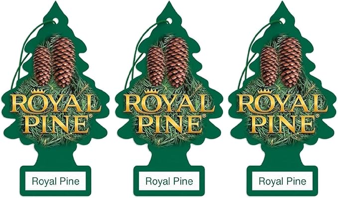 LITTLE TREES Car Air Freshener | Hanging Paper Tree for Home or Car | Royal Pine | 3 Pack