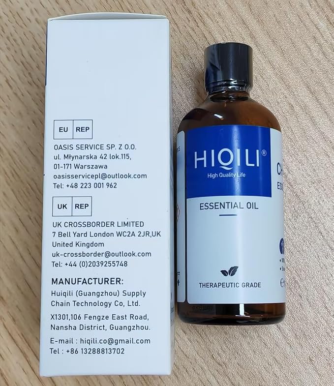HIQILI 100ML Chamomile Essential Oil, Chamomile Oil for Diffueser, Skin, Soap, Shampoo - 3.38 Fl Oz