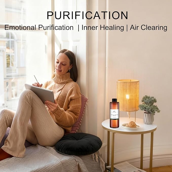 Diffuser Oil Refill, 250ml / 8.45 fl oz, Lemongrass - Reed & Aromatherapy Diffuser Oil, Long-Lasting Home Fragrance, Grapefruit, Lemon & Musk Notes
