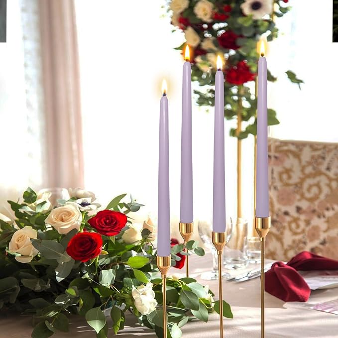 Candlesticks Long Taper Candle,Lavender Scented 10 Inches Purple Candle Sticks Smokeless Tapered Candles for Home Décor Holiday Gifts
