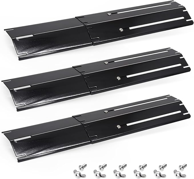 Adjustable Grill Heat Plates For Nexgrill, Dyna Glo, Charbroil, Brinkmann Grill Replacement Parts, Universal Heat Shield, Heat Tent, Burner Covers Guard, Heat Deflector, Heat Diffuser, Flame Tamer.
