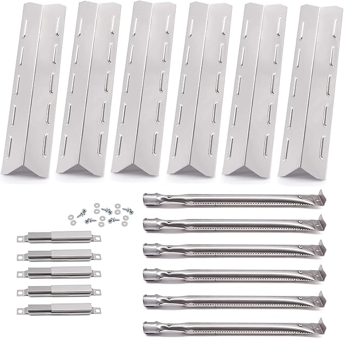 Hiorucet Grill Replacement Parts for Kenmore 6 Burner 146.23681310 146.47223610 146.23766310 Gas Grill Models. Stainless Steel Grill Burner Tubes, Heat Plates, Carryover Tubes Replacement Kit.