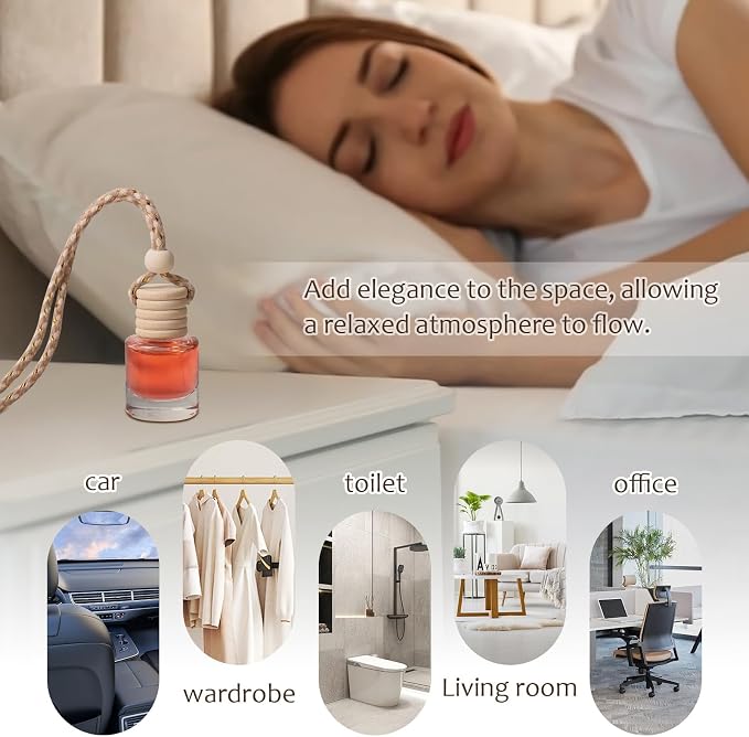 Hanging Car Air Freshener Diffuser, Set of 100 8ml Empty Glass Essential Pendant Bottles, Automotive Oil Aromatherapy Fragrance Perfume jars
