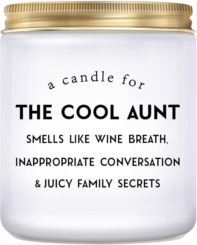 Cool Aunt Lavender Candle Gifts: Funny New Aunt Birthday Gifts from Niece Nephew Best Aunty Ever Christamas Day Gift 7oz