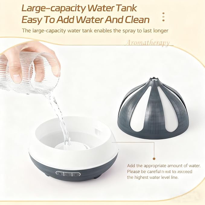500ml Aroma Diffiser, Remote and Auto Shut-Off Essential Oil Diffuser for Bedroom, Yoga, Office and Home (Dark Brown)