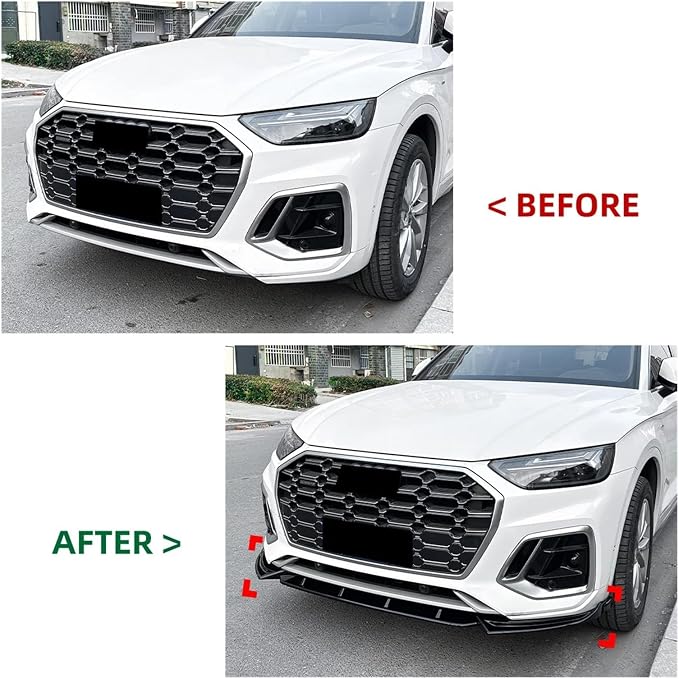 Car Front Bumper Lip Splitter Diffuser Body Kit For Audi Q5 FY S-line 2020-2024 Auto Spoiler Accessories