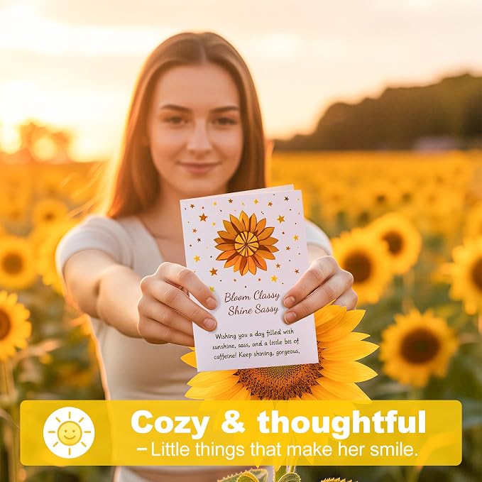 Birthday Gifts for Women Friendship, Sunflower Spa Gift Basket Set with Cozy Blanket, Self Care Gifts Unique Happy Birthday Idea for Mom, Wife, Sister, Best Friends, Girlfriend, Christmas, Get Well