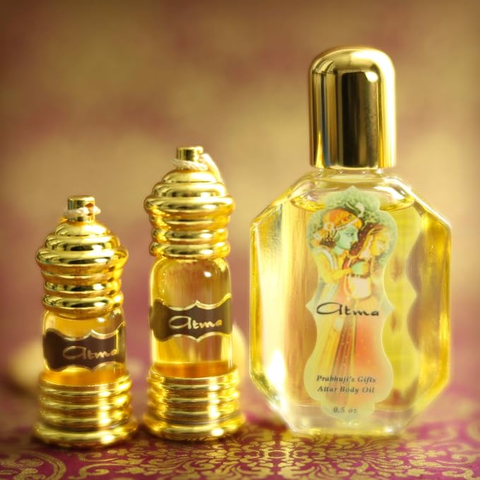 Prabhuji's Gifts Atma Attar Perfume Oil – Unisex Body Fragrance, Essential Oil Blend, Vegan, Long-Lasting Scent, 6 mL