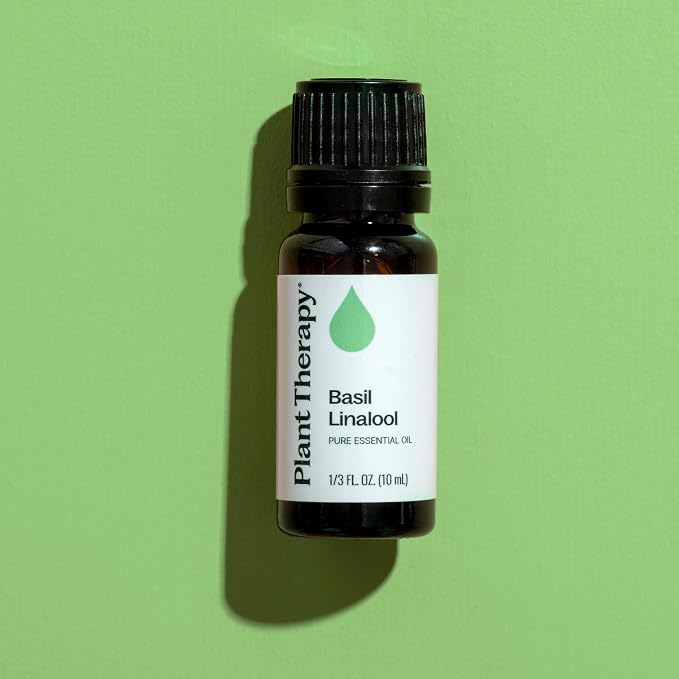 Plant Therapy Basil Linalool Essential Oil 10 mL (1/3 oz) 100% Pure, Undiluted, Aromatherapy, for Muscle Soreness and Digestive Discomfort