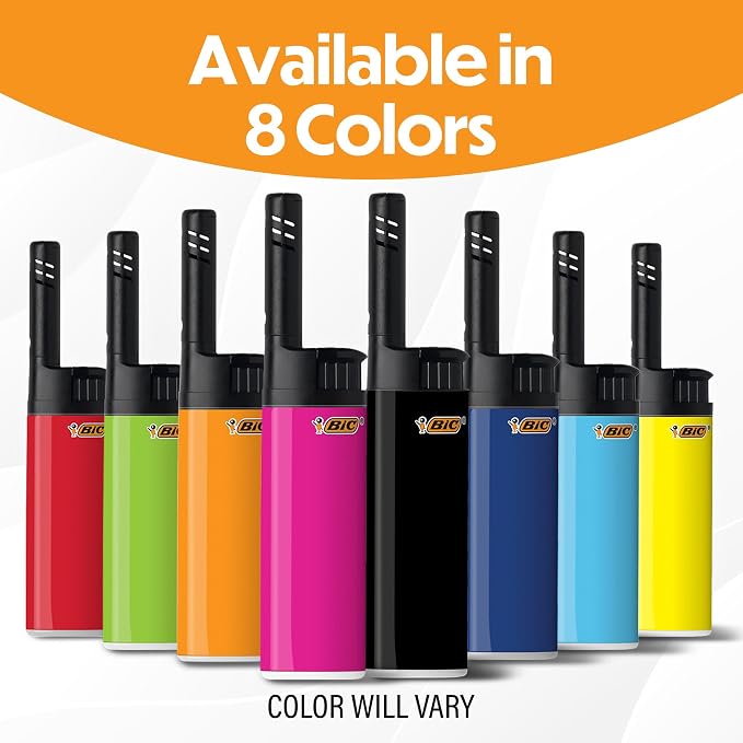 BIC EZ Reach Candle Lighter, The Ultimate Lighter with Wand for Candles, Assorted Colors, 6 Count Pack of Long Lighters for Candles