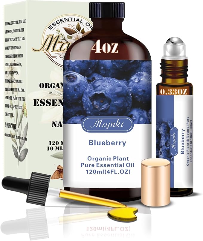 Blueberry Essential Oil – Blueberry Fragrance Oil for Diffuser, Humidifier, DIY Candle, Soap, Sweet Fruity Scent, Home, Gift Ready – MLYNKL (4.33 fl oz / 130ml)
