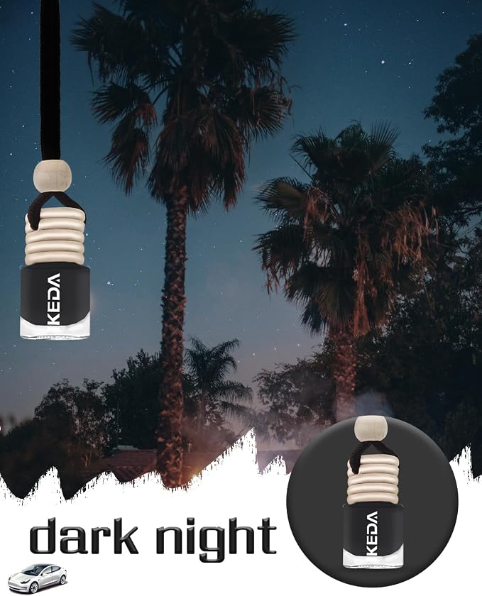 ikeda fragrance Automotive Air Freshener 4ml Car Scents | 45-Days Keep Fragrance | Automobile Hanging Diffuser Bottles | Remove Auto Odor Long-Lasting Fresh Air for Home Deodorizer (Dark Night)