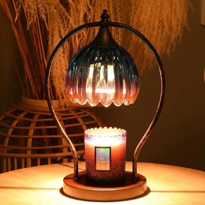 GOODBUY Timer Candle Warmer Lamp: Dimmable Candle Warmer Wax Melts Warmers for Jar Candles with 2 Bulbs, Birthday Gifts for Men Women, House Warming Gifts New Home Decor for Bedroom Living Room