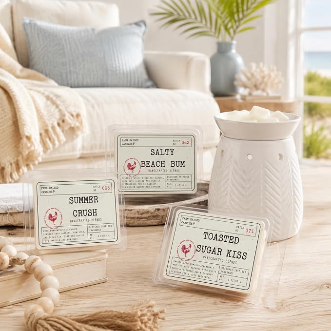 Summer in Rio - Soy Wax Melts 5 Pack, 15 oz Total – Beach Wax Melts, Coconut Vanilla Caramel & Tropical Fruit Scented Wax Cubes for Wax Warmers