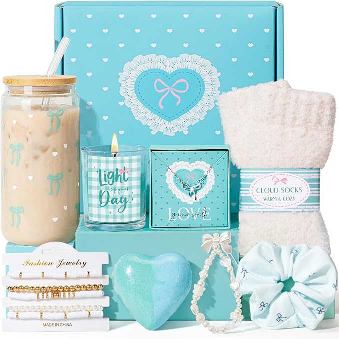 Gifts for Teen Girls, Teen Girl Gifts Trendy Stuff, Coquette Cute Bow Birthday Christmas Ideas Valentines Day Gift for Teen Girls Teenage Tween Daughter Sister Friend 14-16 16-18 Preppy Box Set