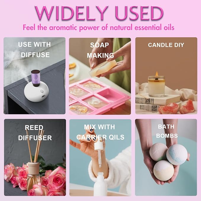 WECONA Essential Oils for Diffusers For Home - Dreamland Slumber Aromatherapy Oils Set for Humidifiers, 6x10ml - Essential Oil Blends Including Lavender, Cedar, Sweet Orange, Geranium, Roman Chamomile