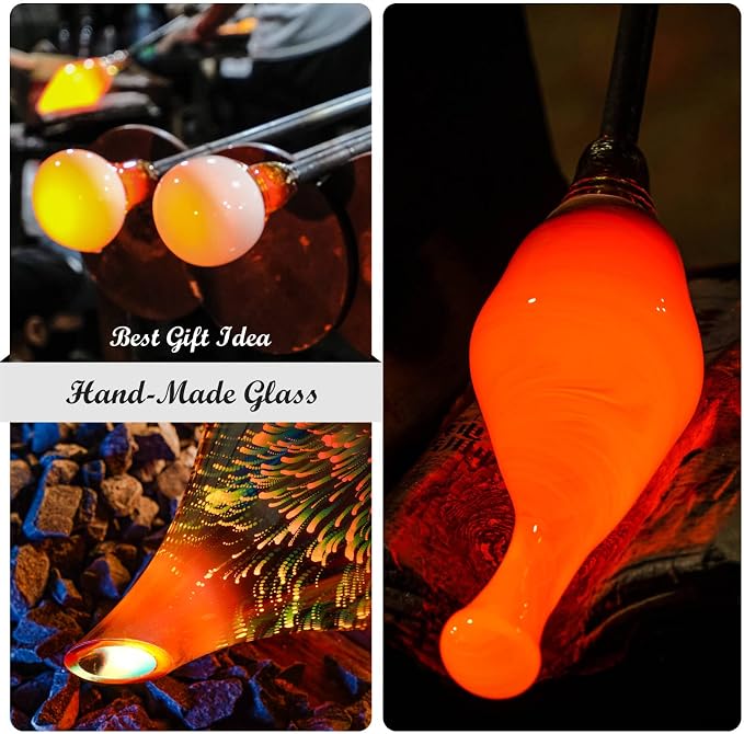 Porseme 150ml Essential Oil Diffuser Hand-Blown Glass Aroma Diffusor, Aromatherapy Unltrasonic Cool Mist deffuser, 7 Color Changing, Waterless Shut-Off, Timer Function for Home Office(Rose Gold)