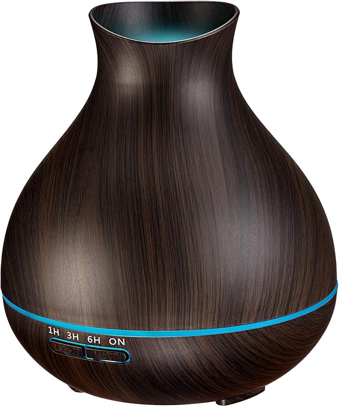 Aromatherapy Essential Oil Diffuser, 550ml Ultrasonic Fragrant Oil Large Room Humidifier, Diffusers for Home with Timer and Waterless Auto-Off, 7 Color LED Lights,Cool Mist Humidifiers