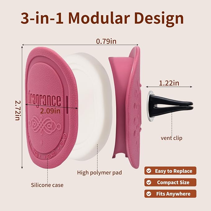 Strong Scent Car Air Freshener, Car Diffuser, Made from Natural Essential Oils, Slow Emission & Long Lasting, Refresh & Air Purifying, Non-toxic, Replaceable, SDS/SGS Certified, 1 Pack