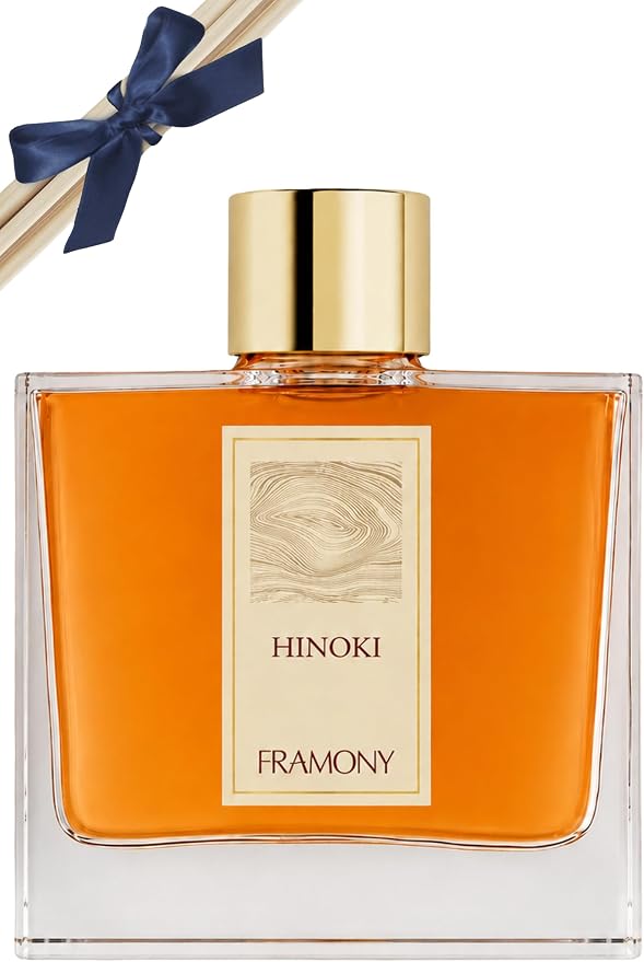 Hinoki Reed Diffuser - Luxury Japanese Ryokan Hotel Scent, Zen Forest Cypress & Cedarwood Fragrance, Home Spa Aromatherapy Gift Set, 6.4 fl oz (Hinoki Wood)