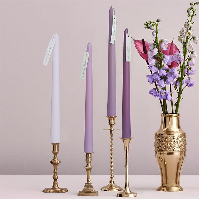 Tapered Candles Scented Candle Sticks,Gedengni 10 Inch Colored Candlesticks Lavender Scented Taper Candle Long Purple Candles for Dinner Decor Housewarming Gift Idea,8D4P-PURGRA