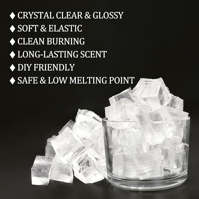 10LB Crystal Clear Gel Wax for DIY Candle Making, Soft & Elastic Jelly Wax for Candle Making & Decorative Accents & Handcraft Scente Candles Supplies.