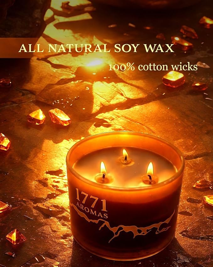 Sparkling Cola Scented Candles - 100% Natural Soy Wax - Large 3 Wick Jar Candle - Up to 50 Hours Burning Time - Candles for Home - Gift-Ready Candle for Men & Women - Aromatherapy